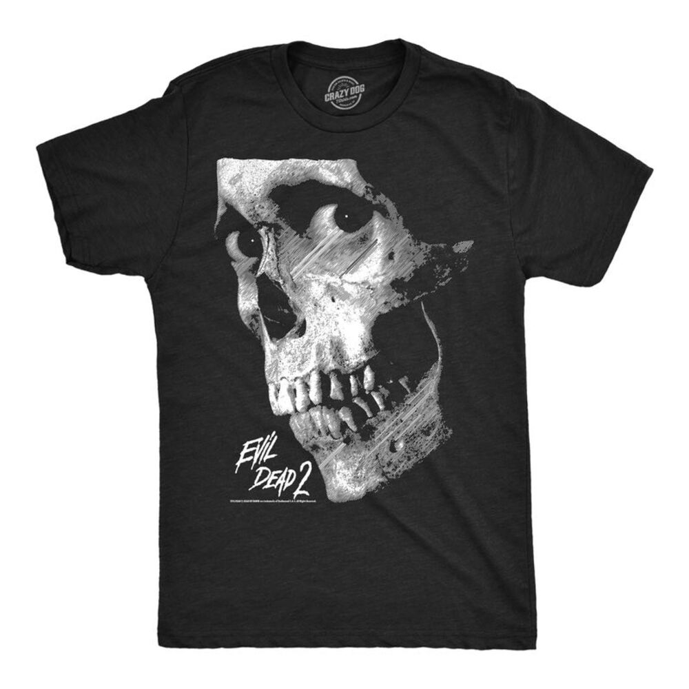 Mens Funny T Shirts Evil Dead 2 Skull Horror Movie Tee For Men